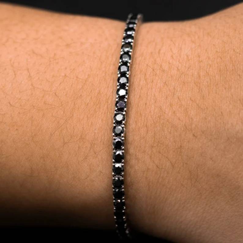3MM Black Moissanite Tennis Bracelet