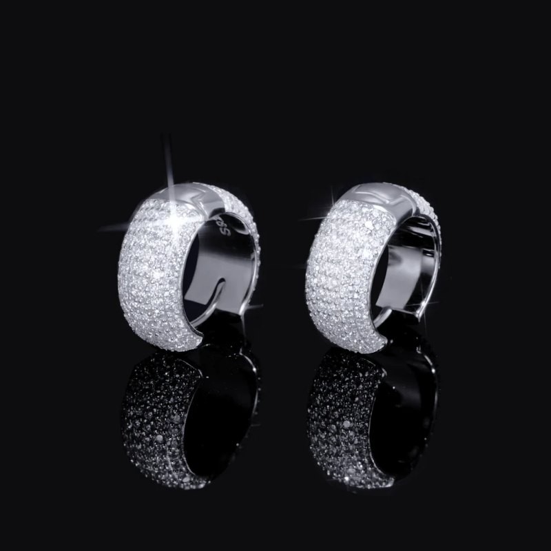 0.9CT VVS1 MOISSANITE 6-ROW HOOP EARRINGS