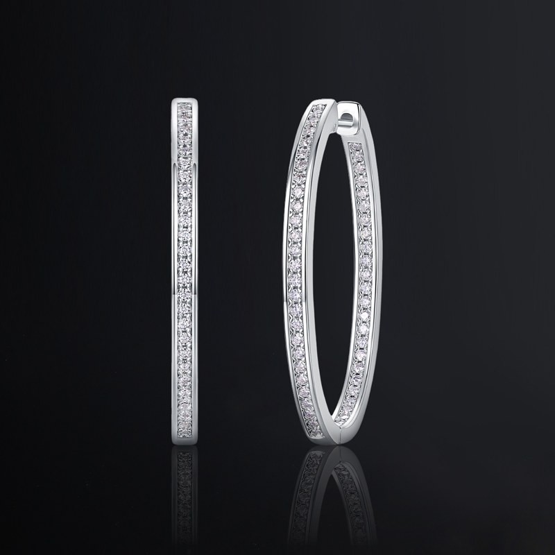 S925 & Moissanite Large Hoop Earrings