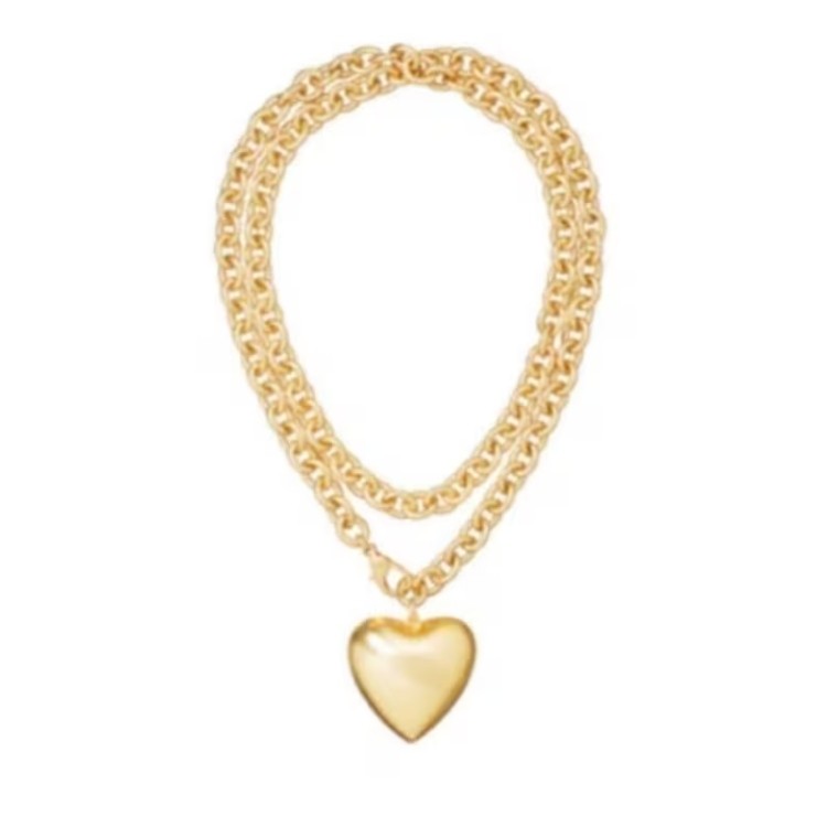 The Puffy Heart Necklace in Gold