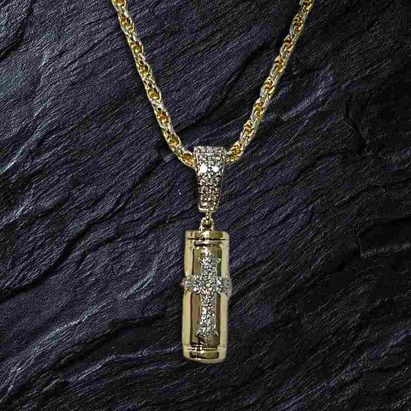 Cylindrical Cross Urn Pendant