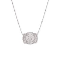 Unisex 925 Sterling Silver Zodiac Mini Belt Buckle Necklace