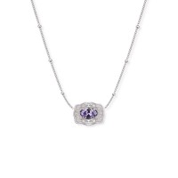 Customized Birthstone 925 Sterling Silver Mini Belt Buckle Necklace with Beaded Chain