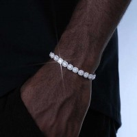 925S & VVS Moissanite 8MM Clustered Tennis Bracelet