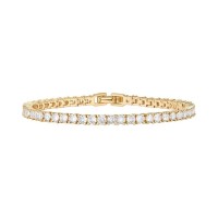 14K Gold Plated 3mm Cubic Zirconia Classic Tennis Bracelet