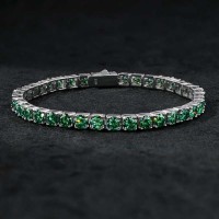 5mm 925S & VVS Moissanite Emerald Tennis Bracelet