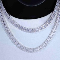 8mm Iced Square Baguette Tennis Chain