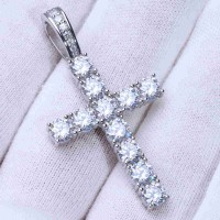 4.51 CARAT VVS MOISSANITE CROSS IN WHITE GOLD