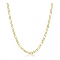 14K Gold 3.2mm Wide Figora Chain Neutral Design Necklace 