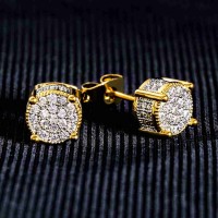 Round Stone Stud Earring