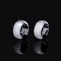 0.9CT VVS1 MOISSANITE 6-ROW HOOP EARRINGS