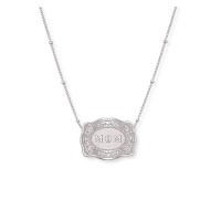 Unisex 925 Sterling Silver "MoM" Engraved Mini Belt Buckle Necklace 