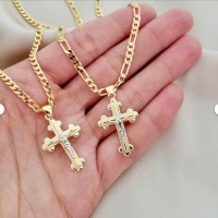 18k Gold Cross Necklace For Him