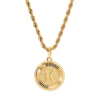 Zodiac Gold Necklace With Rope Chain
