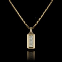 Diamond Rectangular Dog Tag Pendant