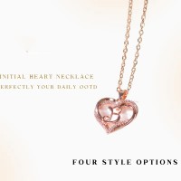 Elegant Heart Shape Initial Letter Pendant Personalized Jewelry Gift Necklace