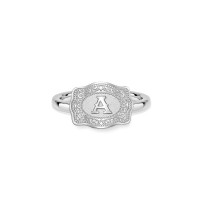 Unisex Mini Initial S925 Silver Belt Buckle Ring Personalized Gifts