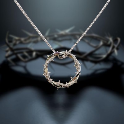 Silver Plated Crown Of Thorns Pendant