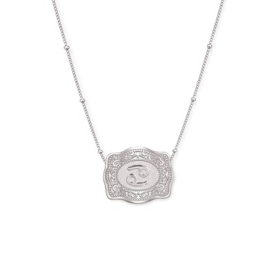 Unisex 925 Sterling Silver Zodiac Mini Belt Buckle Necklace