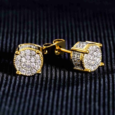 Round Stone Stud Earring