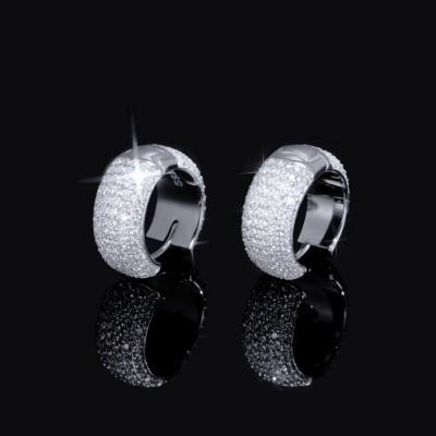 0.9CT VVS1 MOISSANITE 6-ROW HOOP EARRINGS