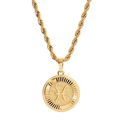 Zodiac Gold Necklace With Rope Chain