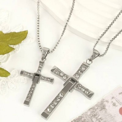 Unique Fast and Furious Dominic Toretto Cross Couple Necklaces