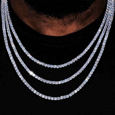 4mm 18K White Gold Tennis Chain