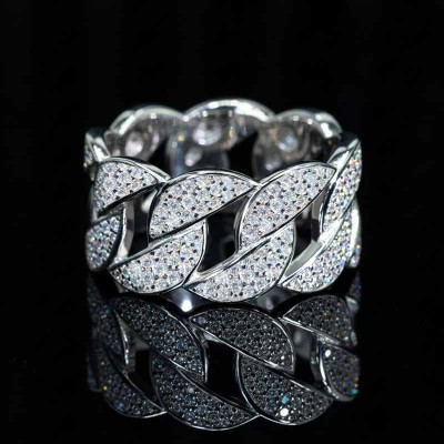 13mm S925 & Moissanite Cuban Ring