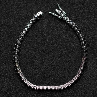3MM Black Moissanite Tennis Bracelet