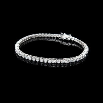 3MM 6CT Round Cut Created Moissanite 925 Sterling Silver Tennis Bracelet