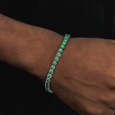 5mm 925S & VVS Moissanite Emerald Tennis Bracelet