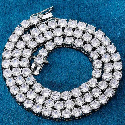 5mm Tennis 18K White Gold Chain