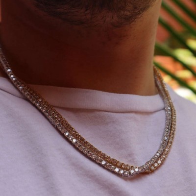 Yellow White Gold Tennis Chain