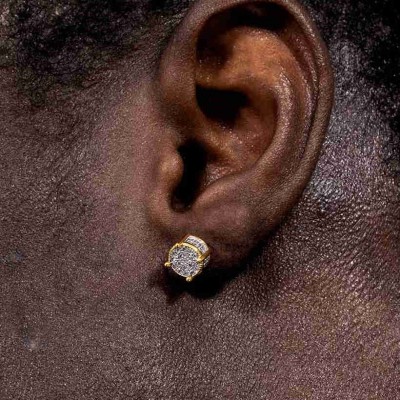Round Stone Stud Earring