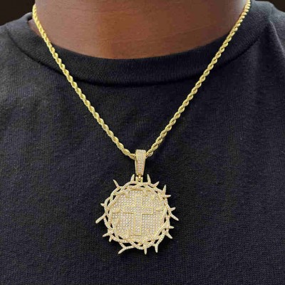 Crown of Thorns with Cross Medallion Pendant