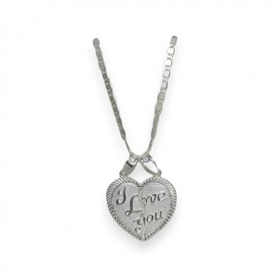 Heart Love Pendant Sterling Silver Couple Necklace