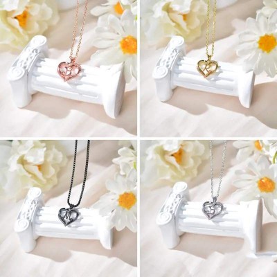 Elegant Heart Shape Initial Letter Pendant Personalized Jewelry Gift Necklace