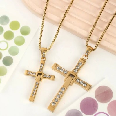 Unique Fast and Furious Dominic Toretto Cross Couple Necklaces