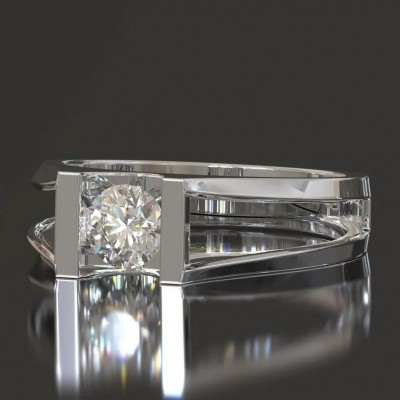 1CT Round Cut Moissanite Men's Ring