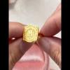 Unisex Mini Initial Yellow Gold S925 Silver Belt Buckle Ring Personalized Gifts - Glamcura.com