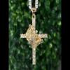 Diamond Cross King Crown Pendant in Gold - Glamcura.com